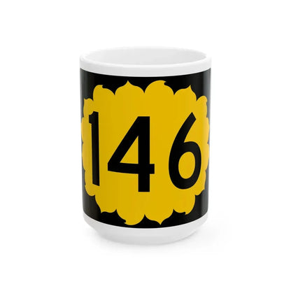 K-146 (Kansas) (Road Sign) White Coffee Mug 15oz - Go Mug Yourself