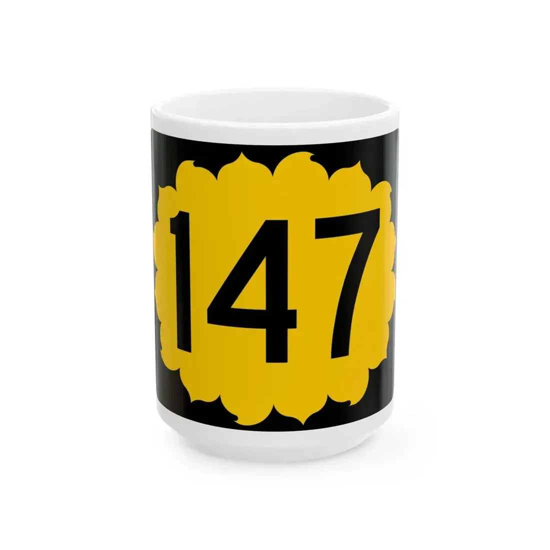 K-147 (Kansas) (Road Sign) White Coffee Mug 15oz - Go Mug Yourself