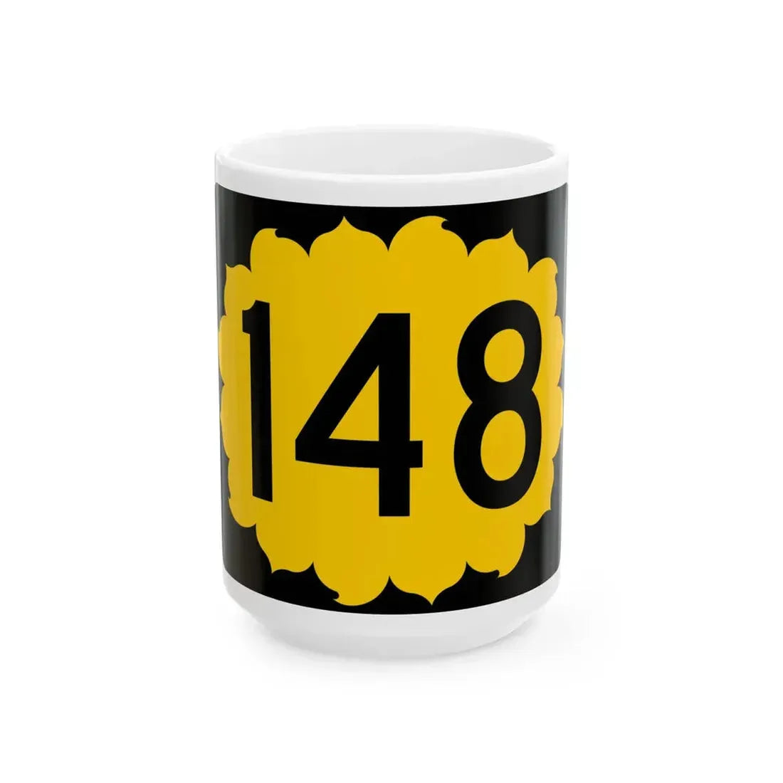 K-148 (Kansas) (Road Sign) White Coffee Mug 15oz - Go Mug Yourself