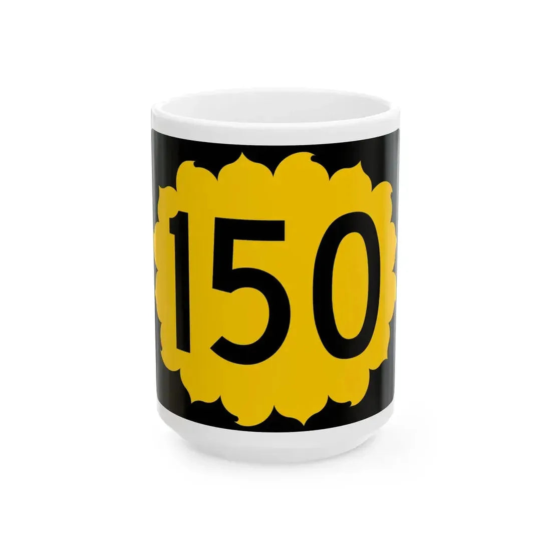 K-150 (Kansas) (Road Sign) White Coffee Mug 15oz - Go Mug Yourself