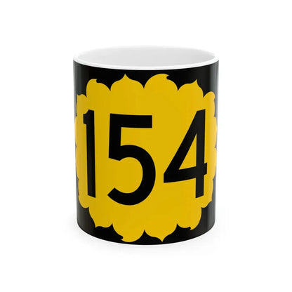 K-154 (Kansas) (Road Sign) White Coffee Mug 11oz - Go Mug Yourself