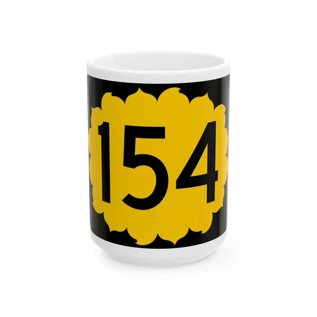 K-154 (Kansas) (Road Sign) White Coffee Mug 15oz - Go Mug Yourself