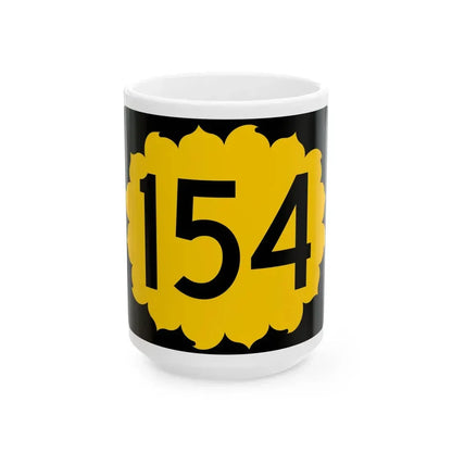 K-154 (Kansas) (Road Sign) White Coffee Mug 15oz - Go Mug Yourself