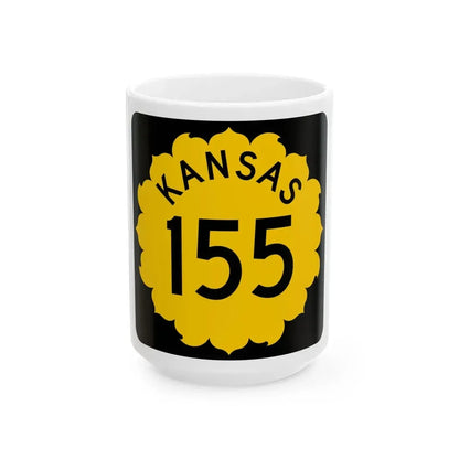 K-155 1962 (Kansas) (Road Sign) White Coffee Mug 15oz - Go Mug Yourself