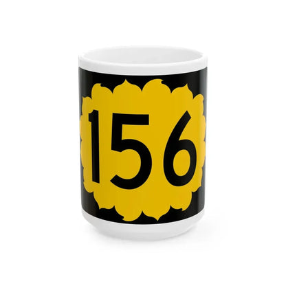 K-156 (Kansas) (Road Sign) White Coffee Mug 15oz - Go Mug Yourself