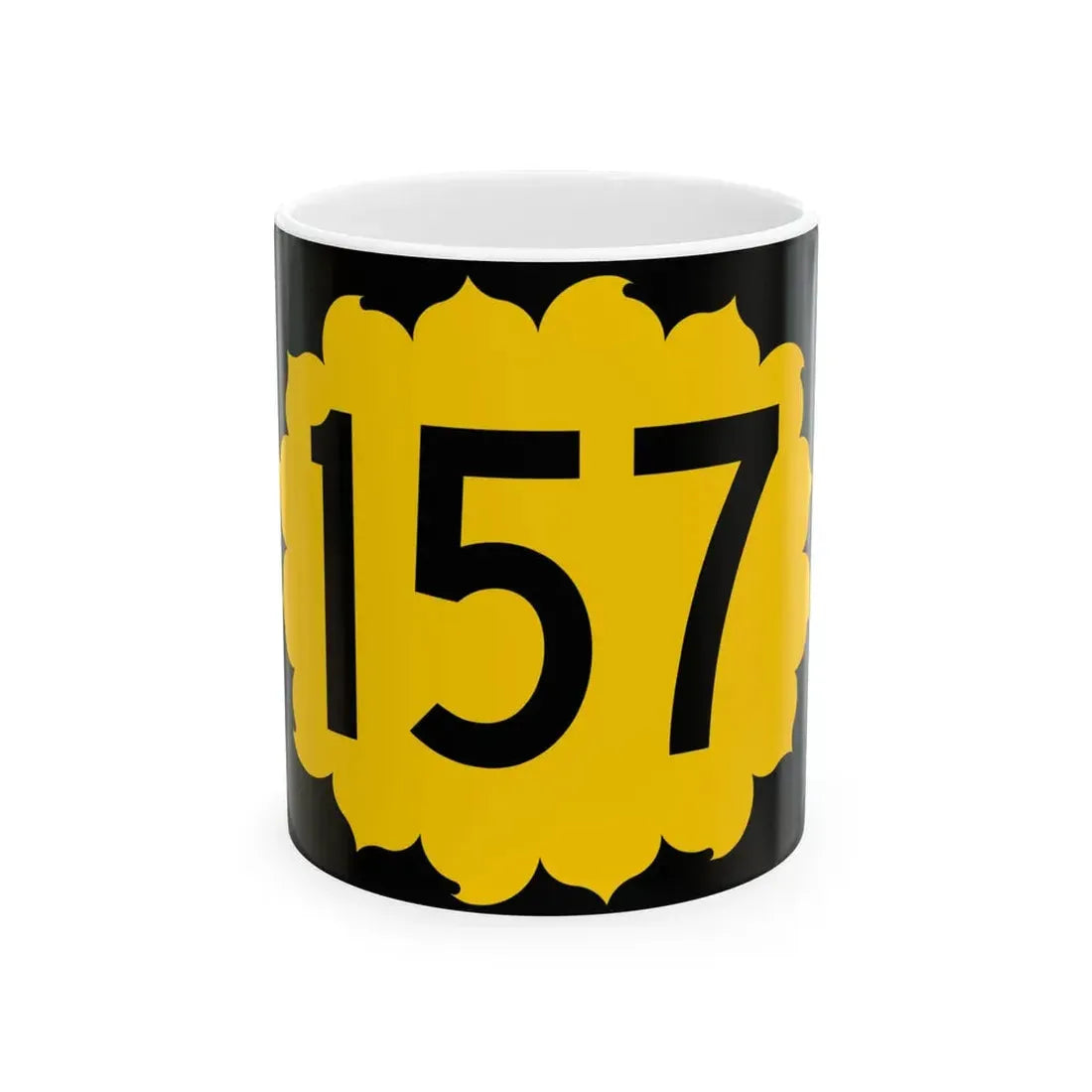 K-157 (Kansas) (Road Sign) White Coffee Mug 11oz - Go Mug Yourself