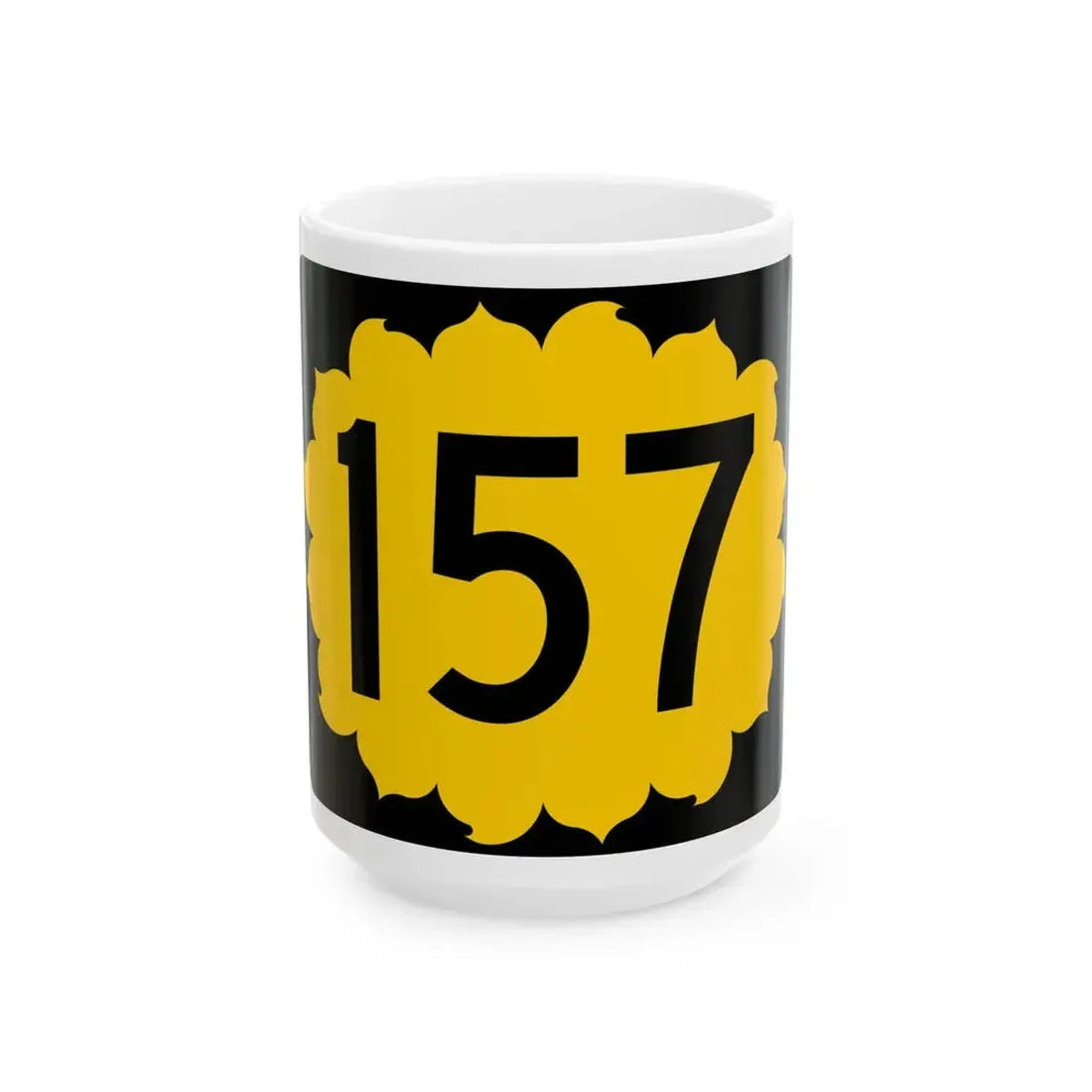 K-157 (Kansas) (Road Sign) White Coffee Mug 15oz - Go Mug Yourself