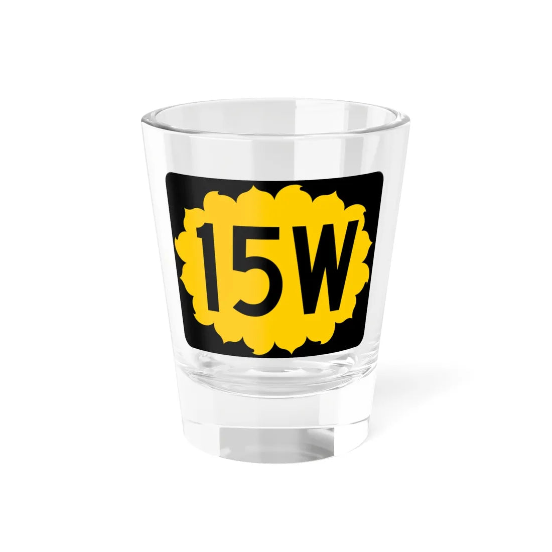 K-15W (Kansas) (Road Sign) Shot Glass 1.5oz 1.5oz - Go Mug Yourself