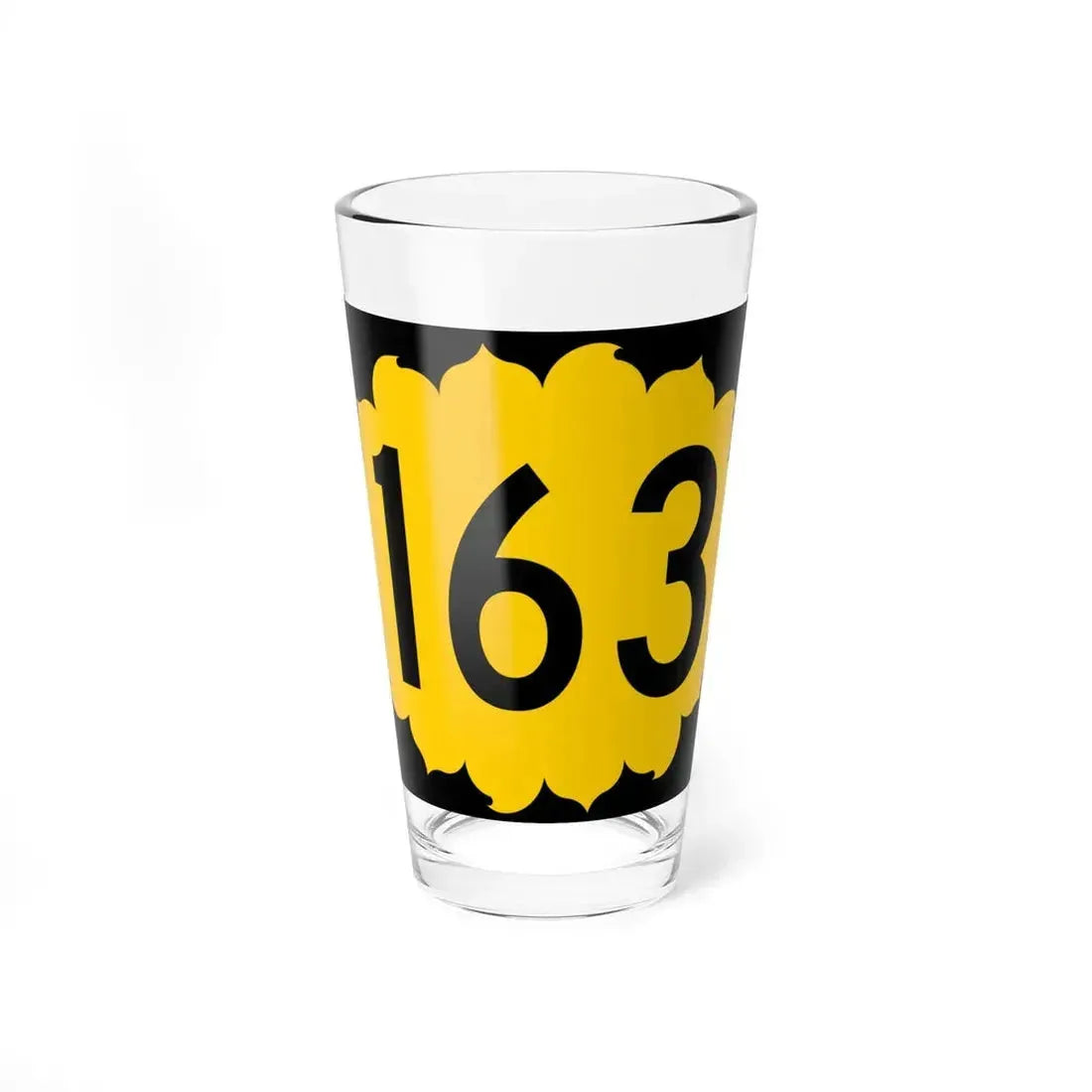K-163 (Kansas) (Road Sign) Pint Glass 16oz 16oz - Go Mug Yourself