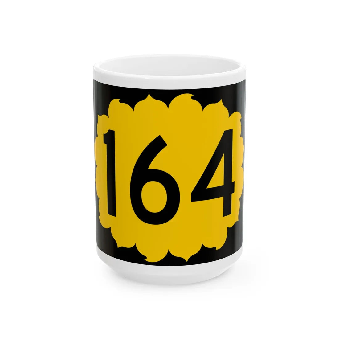 K-164 (Kansas) (Road Sign) White Coffee Mug 15oz - Go Mug Yourself