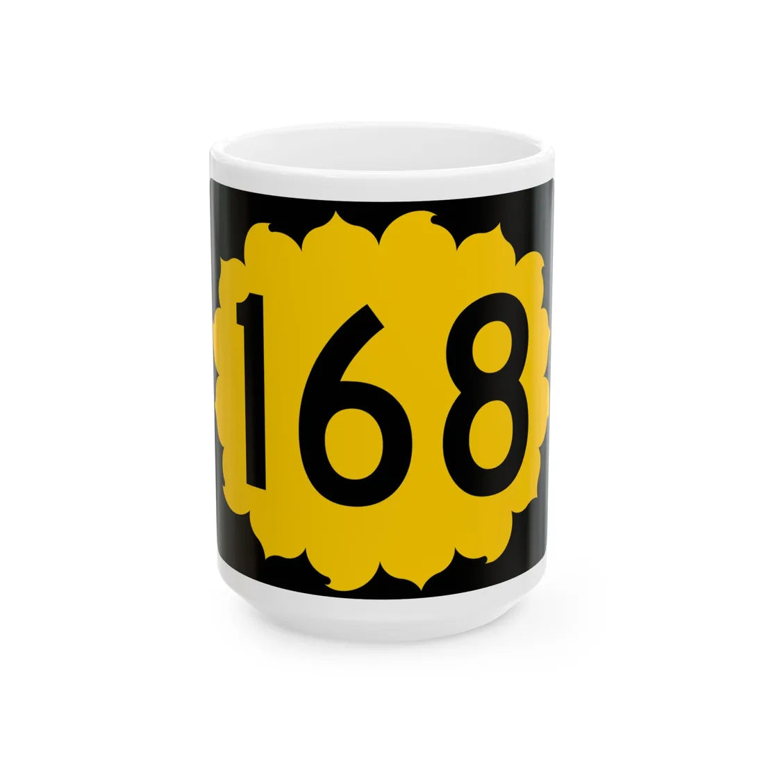 K-168 (Kansas) (Road Sign) White Coffee Mug 15oz - Go Mug Yourself