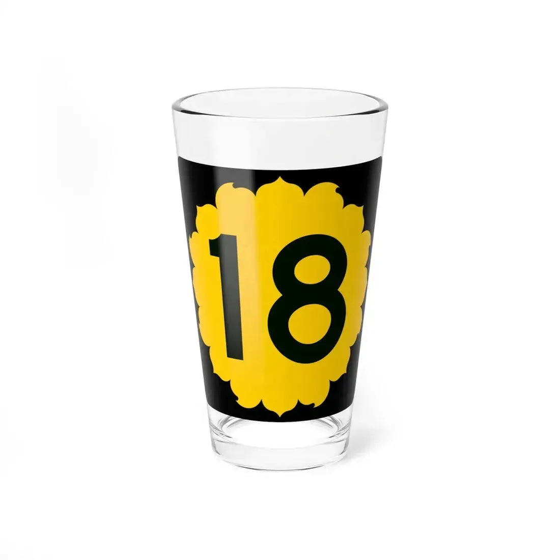 K-18 (Kansas) (Road Sign) Pint Glass 16oz 16oz - Go Mug Yourself