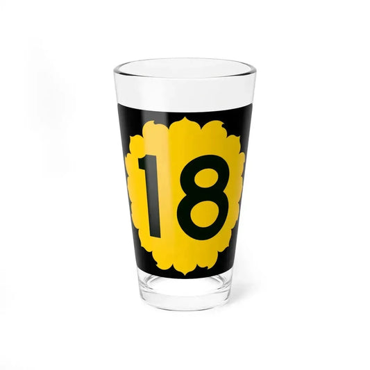 K-18 (Kansas) (Road Sign) Pint Glass 16oz 16oz - Go Mug Yourself
