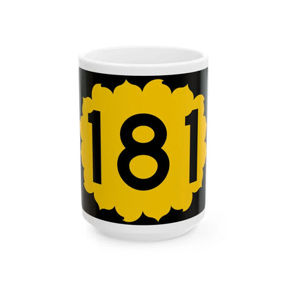 K-181 (Kansas) (Road Sign) White Coffee Mug 15oz - Go Mug Yourself