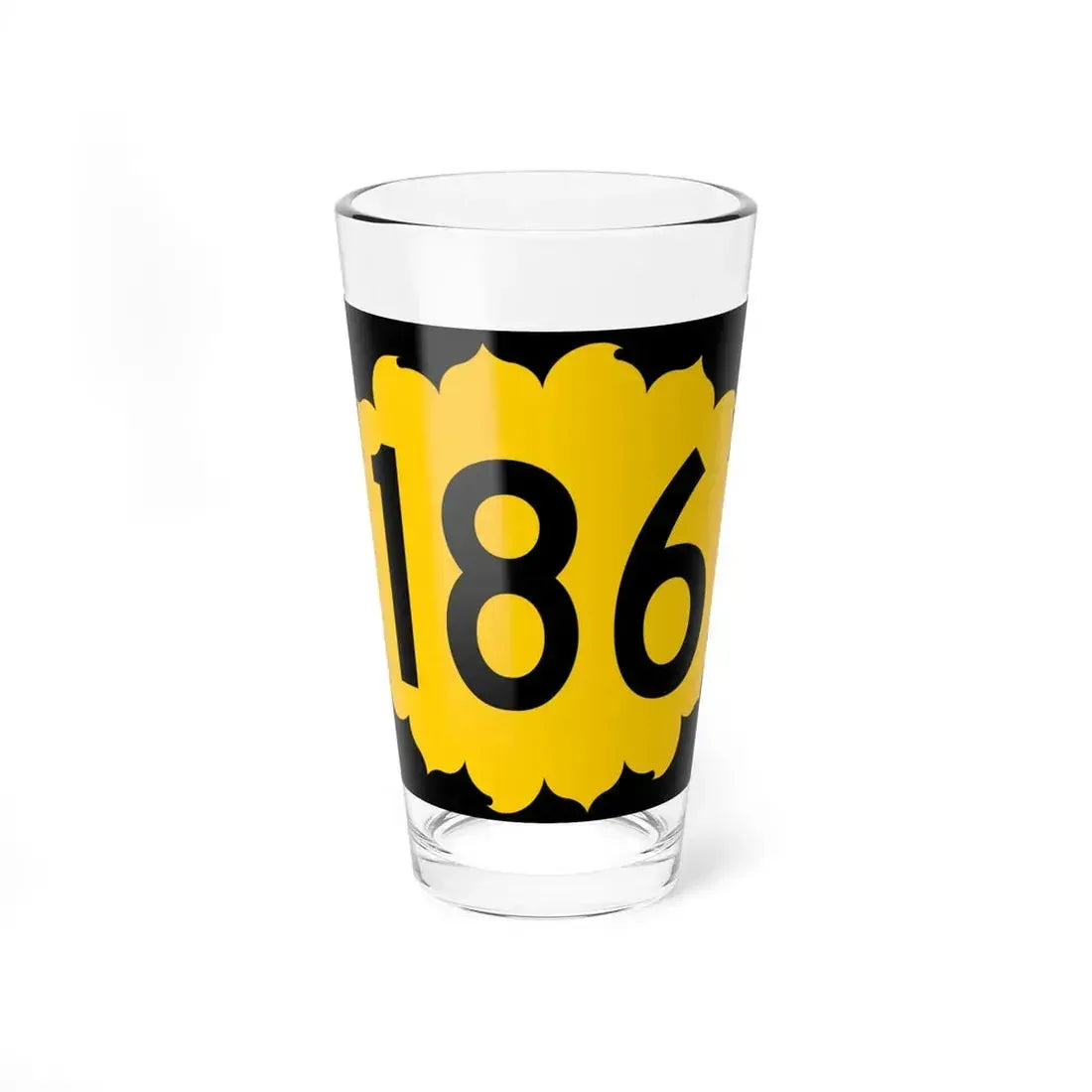 K-186 (Kansas) (Road Sign) Pint Glass 16oz 16oz - Go Mug Yourself