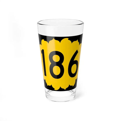 K-186 (Kansas) (Road Sign) Pint Glass 16oz 16oz - Go Mug Yourself