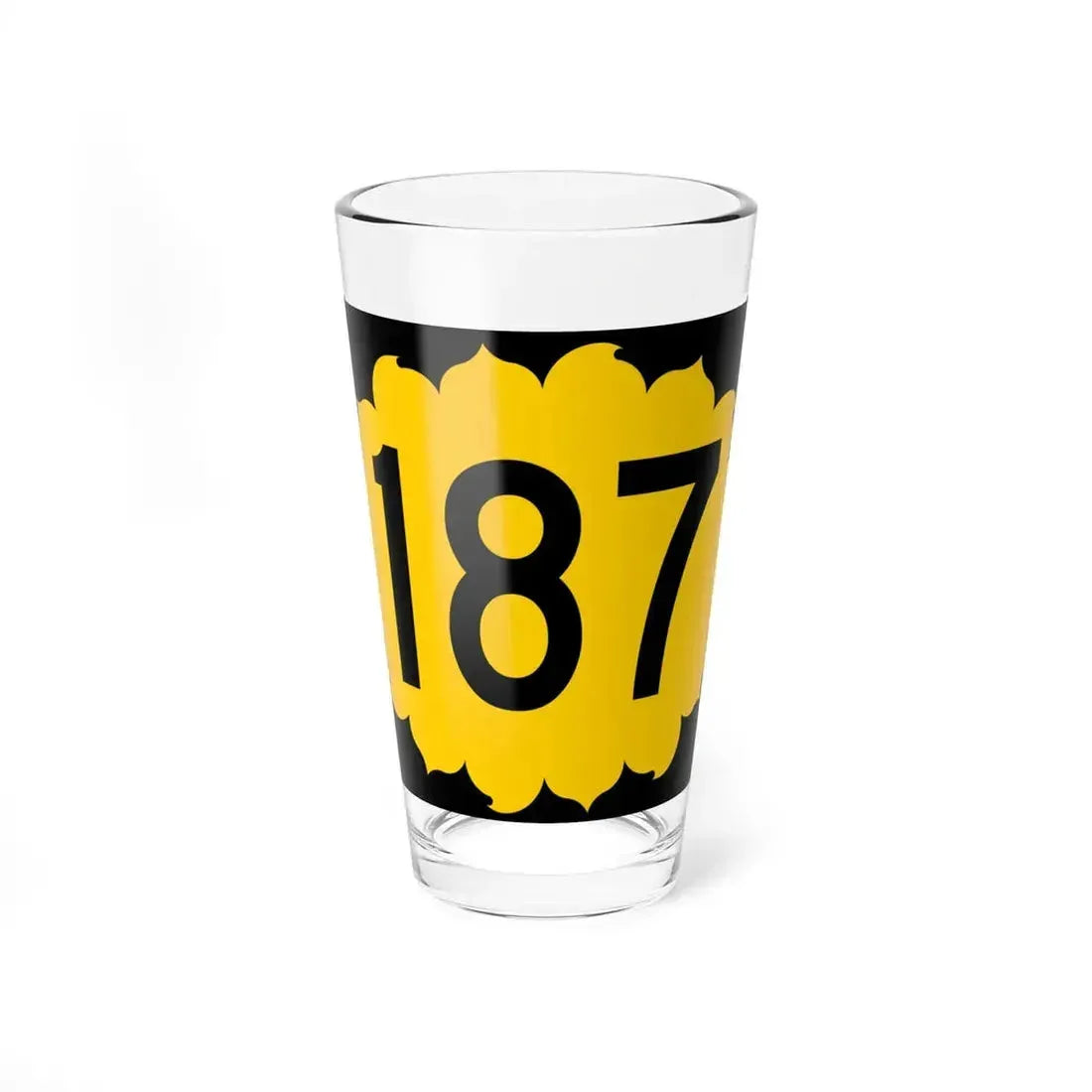 K-187 (Kansas) (Road Sign) Pint Glass 16oz 16oz - Go Mug Yourself