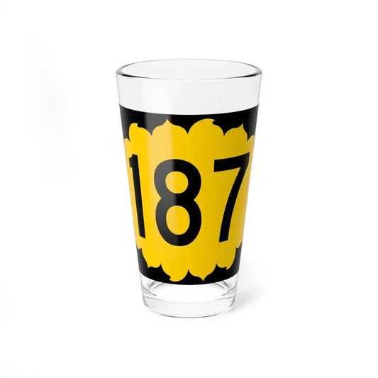 K-187 (Kansas) (Road Sign) Pint Glass 16oz 16oz - Go Mug Yourself