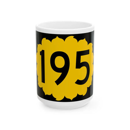 K-195 (Kansas) (Road Sign) White Coffee Mug 15oz - Go Mug Yourself