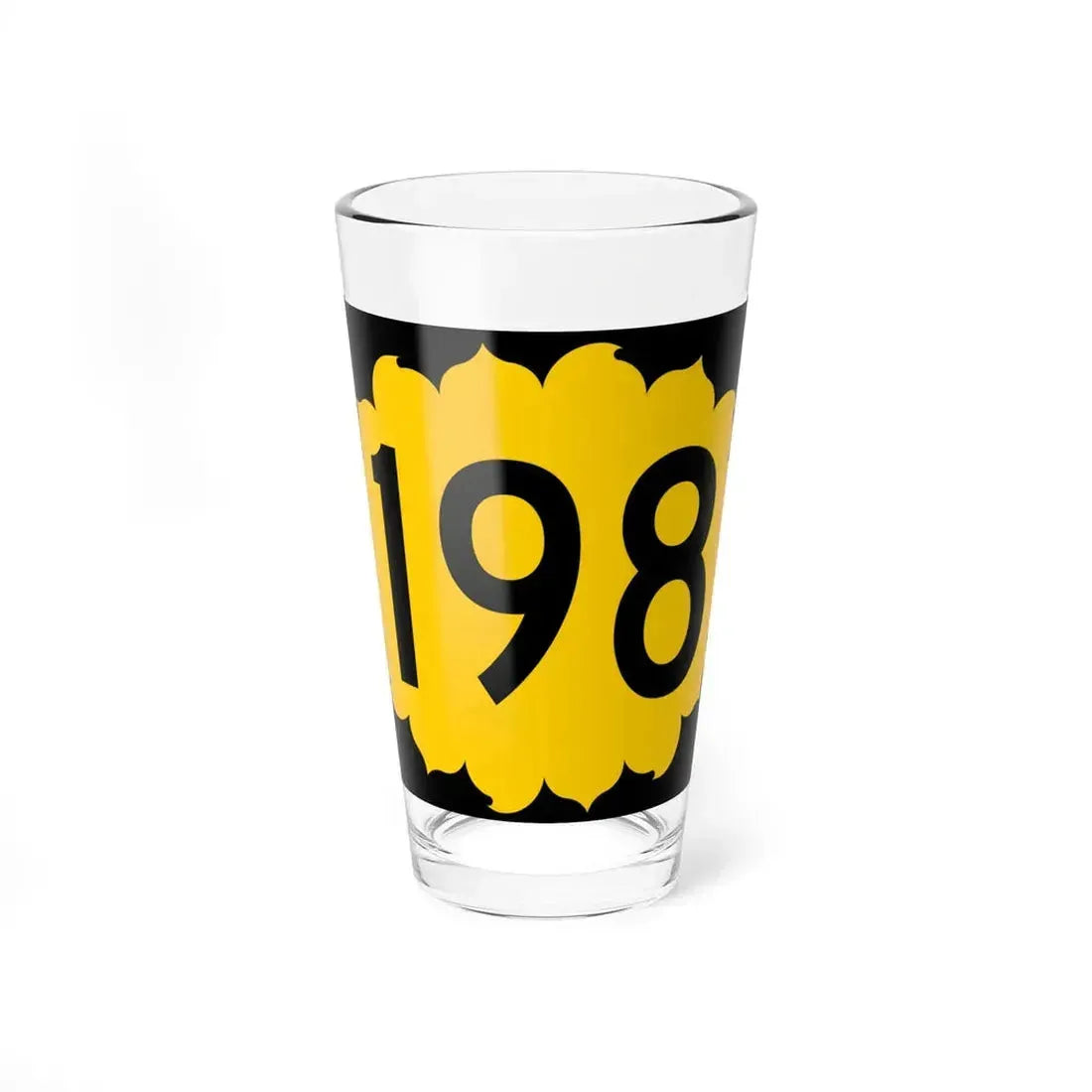 K-198 (Kansas) (Road Sign) Pint Glass 16oz 16oz - Go Mug Yourself