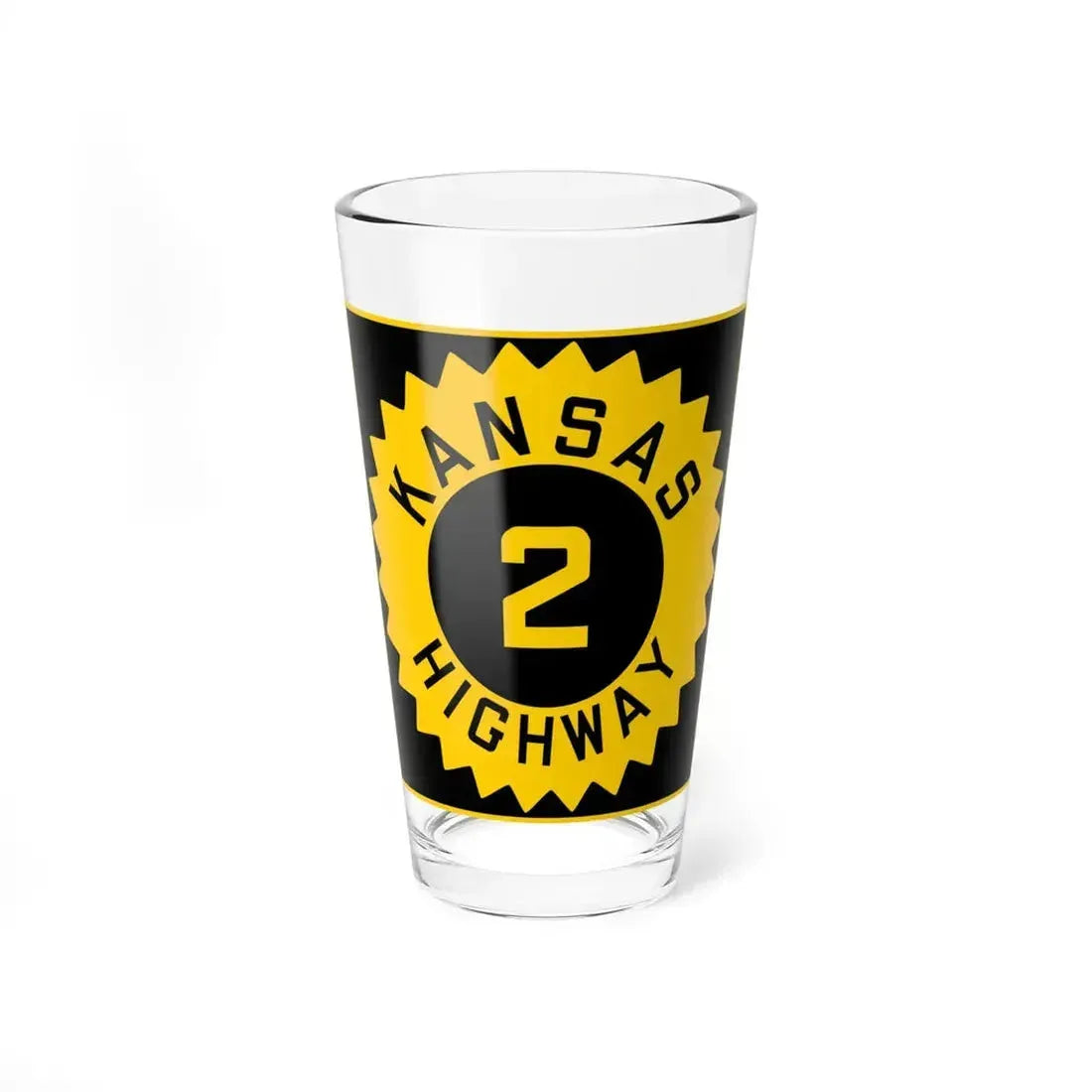 K-2 1926 (Kansas) (Road Sign) Pint Glass 16oz 16oz - Go Mug Yourself