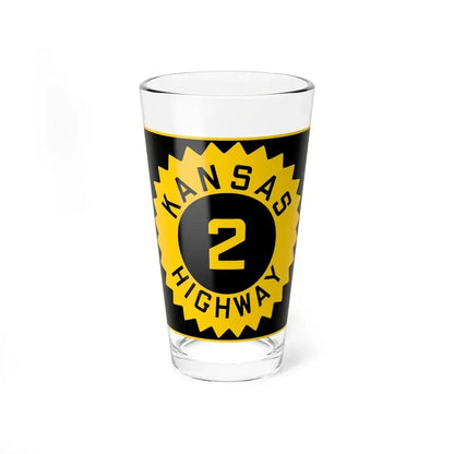 K-2 1926 (Kansas) (Road Sign) Pint Glass 16oz 16oz - Go Mug Yourself