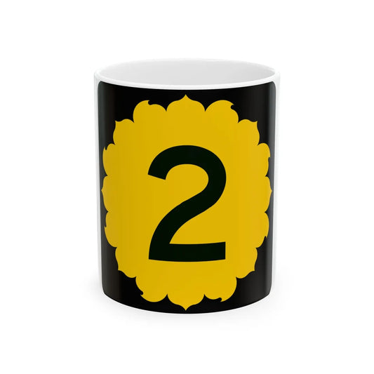K-2 (Kansas) (Road Sign) White Coffee Mug 11oz - Go Mug Yourself