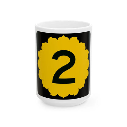 K-2 (Kansas) (Road Sign) White Coffee Mug 15oz - Go Mug Yourself