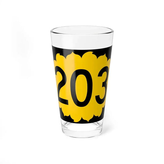 K-203 (Kansas) (Road Sign) Pint Glass 16oz 16oz - Go Mug Yourself