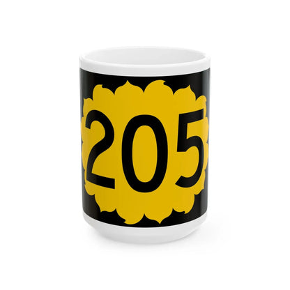 K-205 (Kansas) (Road Sign) White Coffee Mug 15oz - Go Mug Yourself