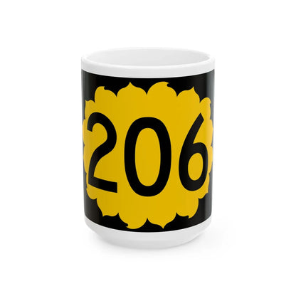 K-206 (Kansas) (Road Sign) White Coffee Mug 15oz - Go Mug Yourself