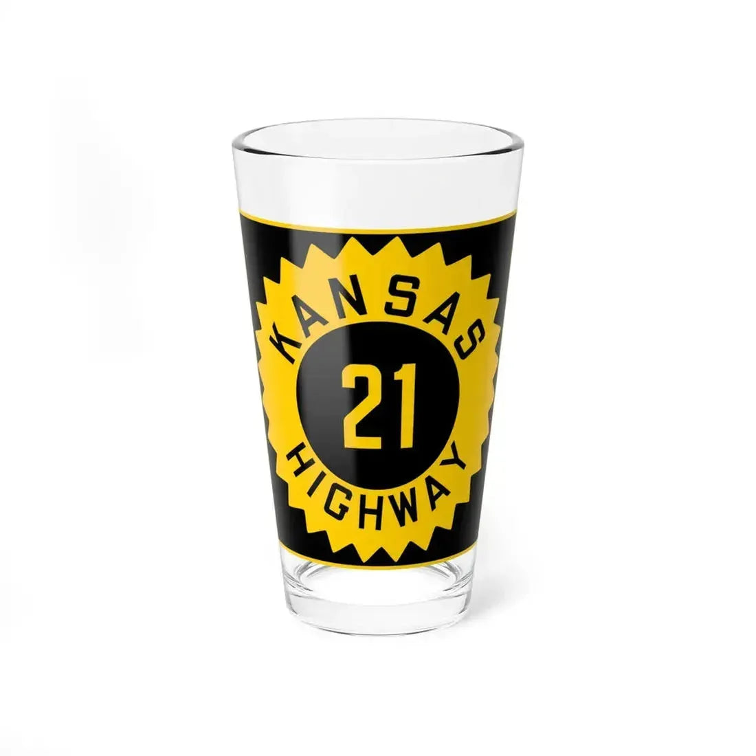 K-21 1926 (Kansas) (Road Sign) Pint Glass 16oz 16oz - Go Mug Yourself