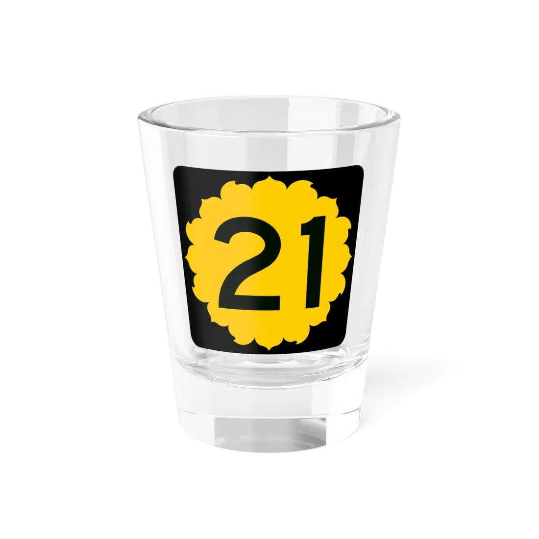 K-21 (Kansas) (Road Sign) Shot Glass 1.5oz 1.5oz - Go Mug Yourself
