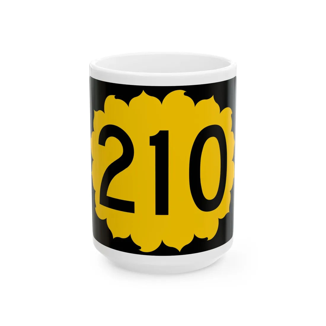 K-210 (Kansas) (Road Sign) White Coffee Mug 15oz - Go Mug Yourself