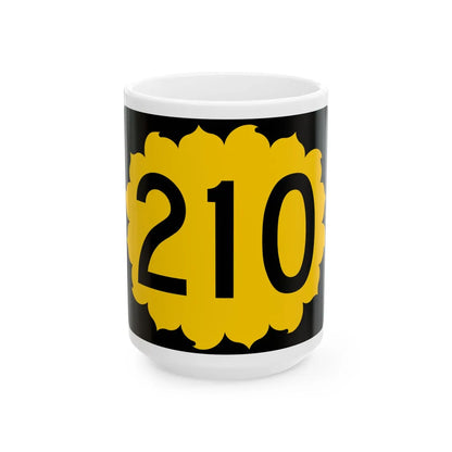 K-210 (Kansas) (Road Sign) White Coffee Mug 15oz - Go Mug Yourself