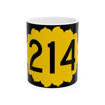 K-214 (Kansas) (Road Sign) White Coffee Mug 11oz - Go Mug Yourself