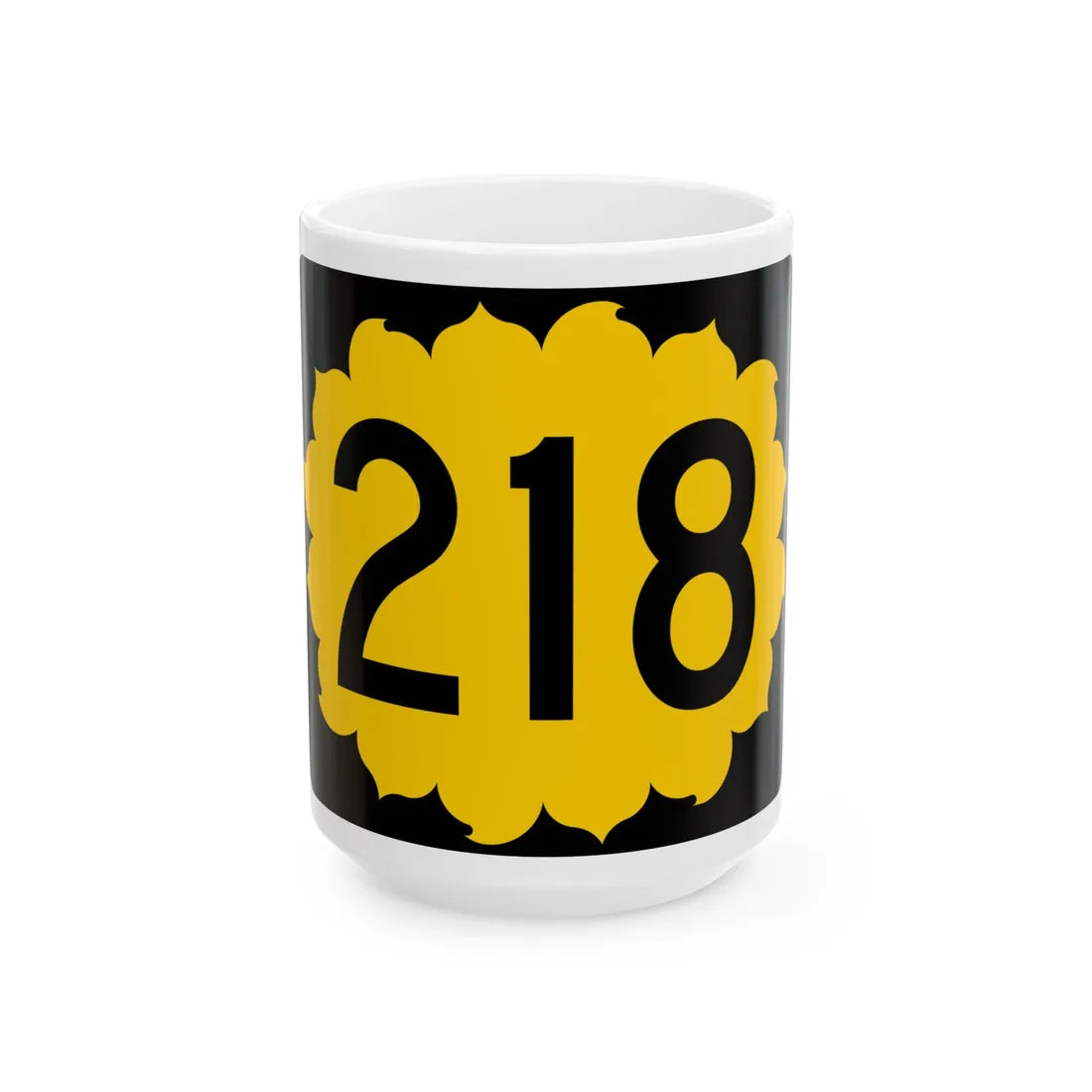 K-218 (Kansas) (Road Sign) White Coffee Mug 15oz - Go Mug Yourself