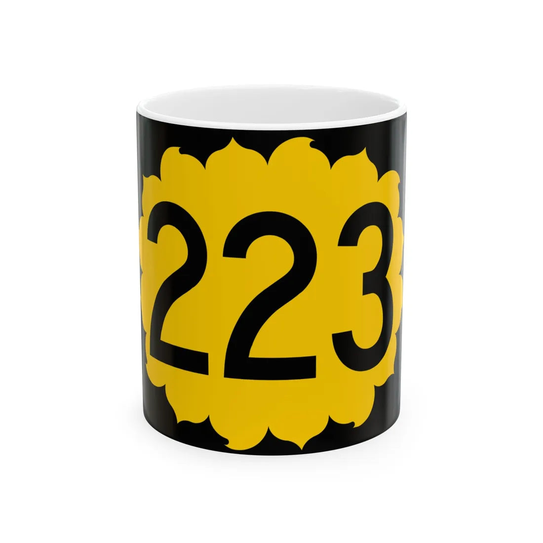 K-223 (Kansas) (Road Sign) White Coffee Mug 11oz - Go Mug Yourself
