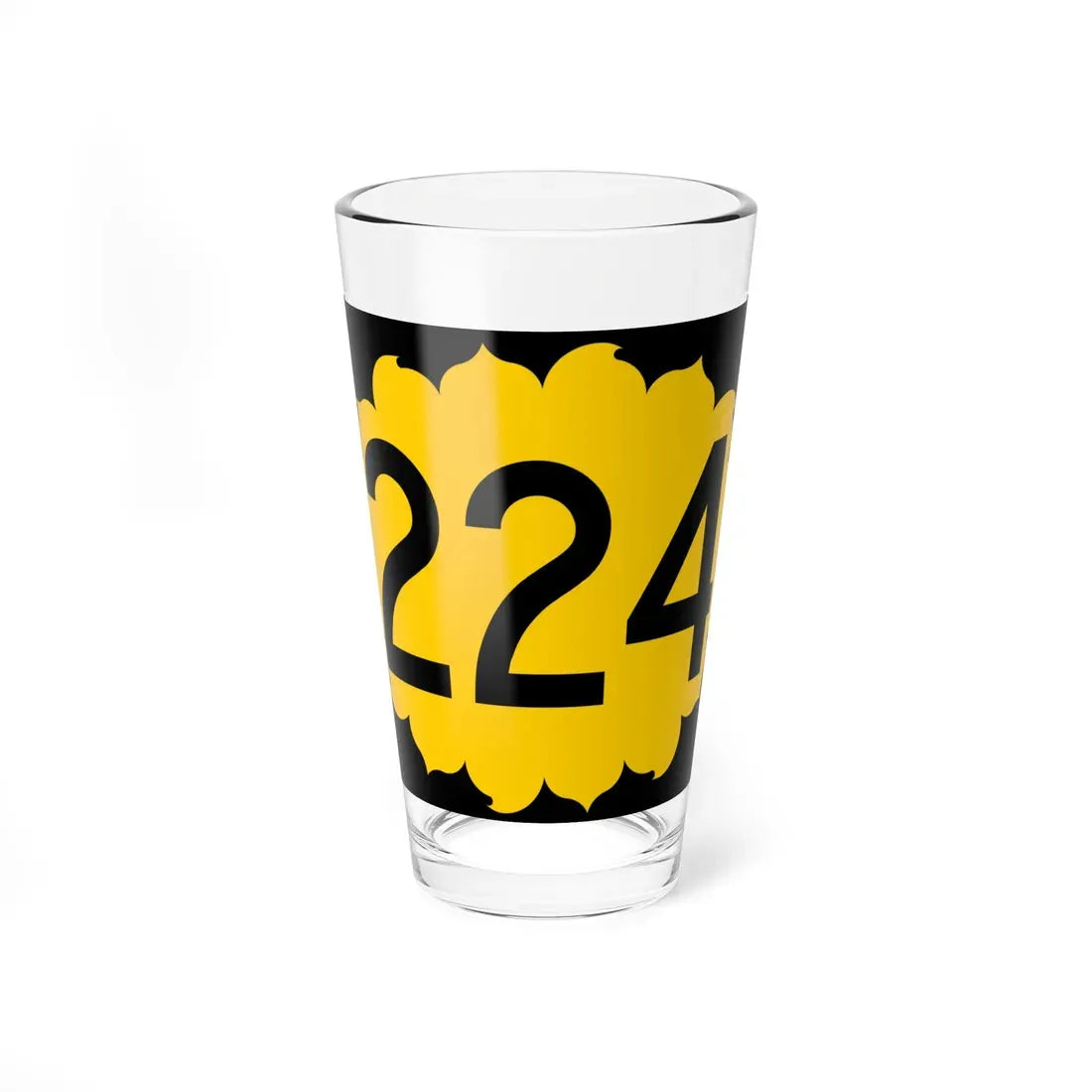 K-224 (Kansas) (Road Sign) Pint Glass 16oz 16oz - Go Mug Yourself