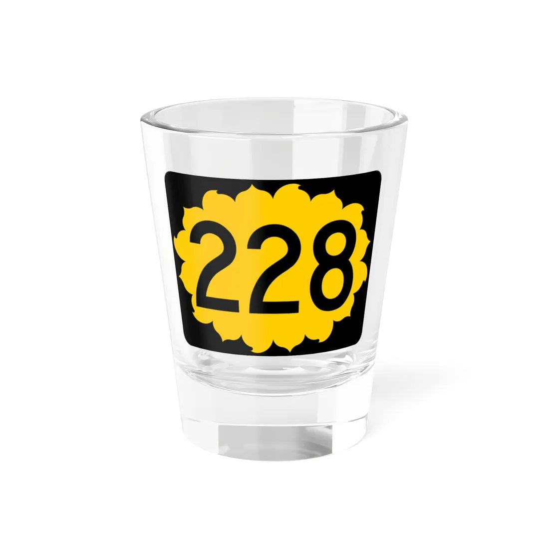 K-228 (Kansas) (Road Sign) Shot Glass 1.5oz 1.5oz - Go Mug Yourself