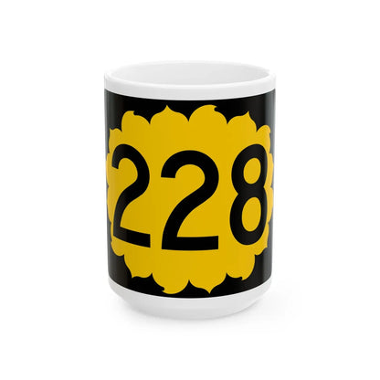 K-228 (Kansas) (Road Sign) White Coffee Mug 15oz - Go Mug Yourself