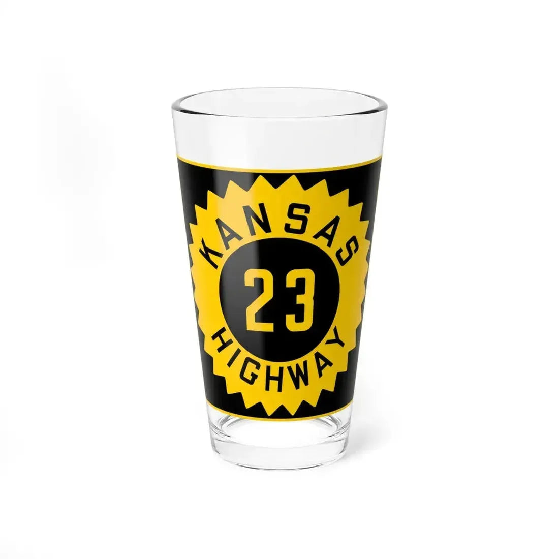 K-23 1926 (Kansas) (Road Sign) Pint Glass 16oz 16oz - Go Mug Yourself