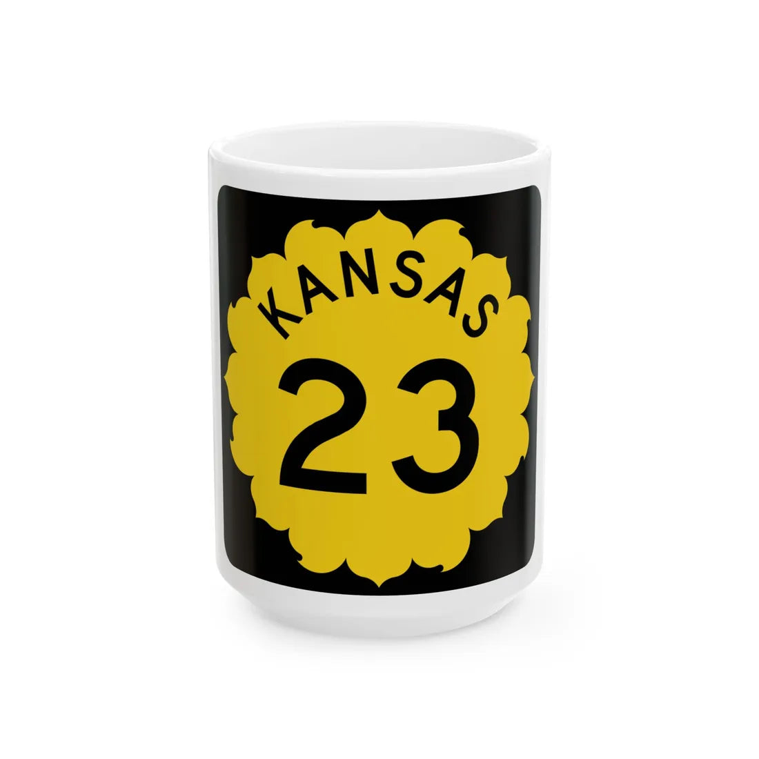 K-23 1962 (Kansas) (Road Sign) White Coffee Mug 15oz - Go Mug Yourself