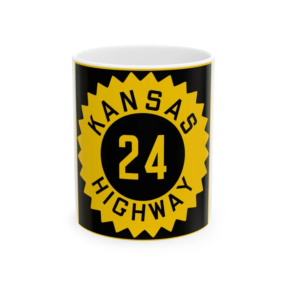 K-24 1926 (Kansas) (Road Sign) White Coffee Mug 11oz - Go Mug Yourself