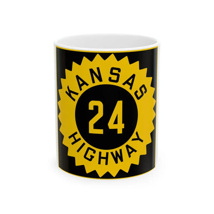 K-24 1926 (Kansas) (Road Sign) White Coffee Mug 11oz - Go Mug Yourself