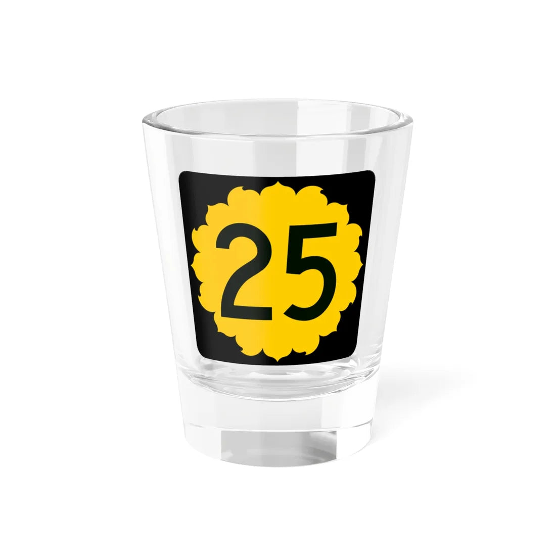 K-25 (Kansas) (Road Sign) Shot Glass 1.5oz 1.5oz - Go Mug Yourself