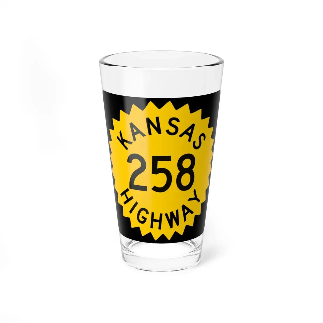 K-258 1948 (Kansas) (Road Sign) Pint Glass 16oz 16oz - Go Mug Yourself