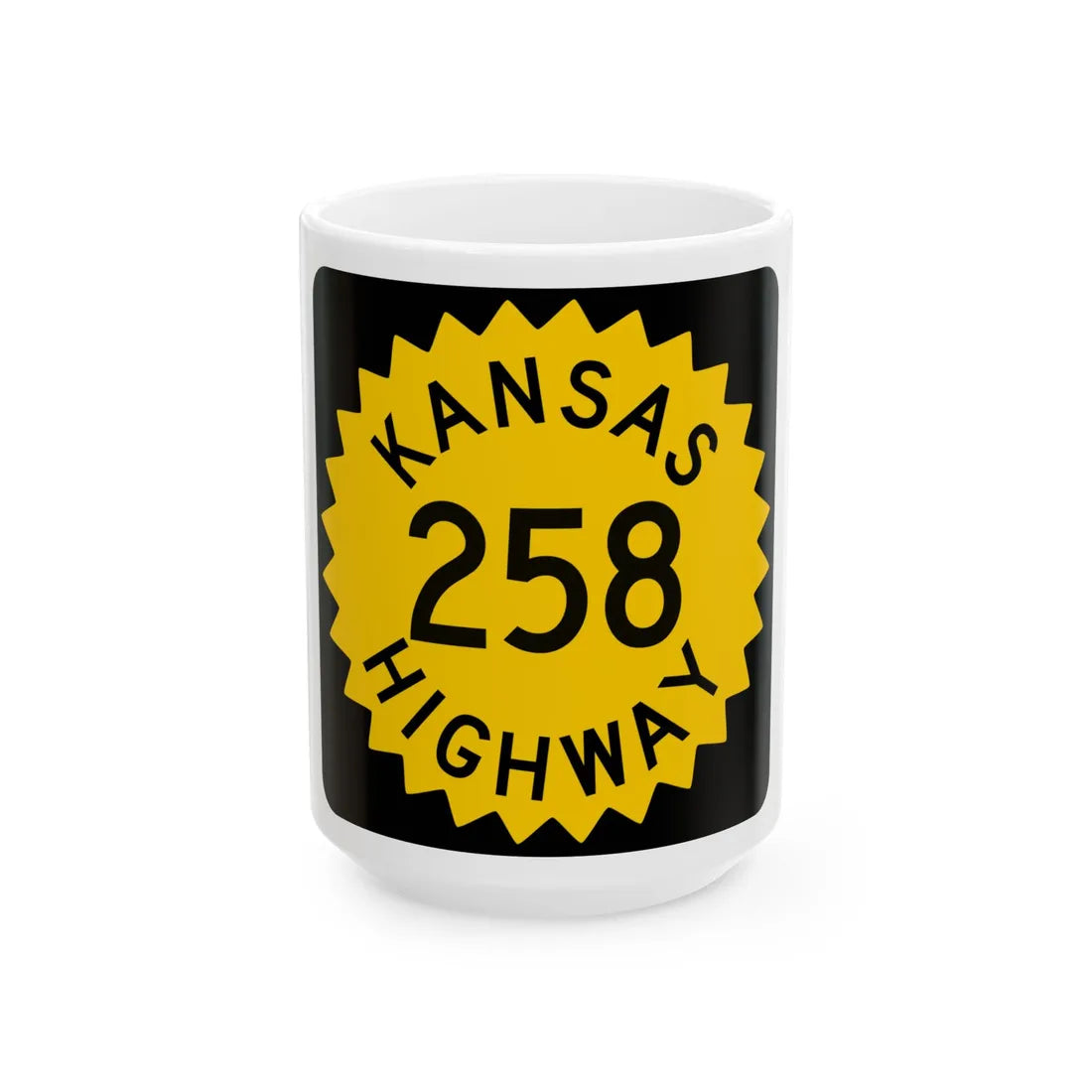 K-258 1948 (Kansas) (Road Sign) White Coffee Mug 15oz - Go Mug Yourself