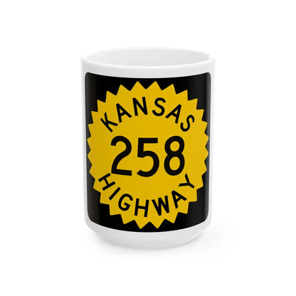 K-258 1948 (Kansas) (Road Sign) White Coffee Mug 15oz - Go Mug Yourself