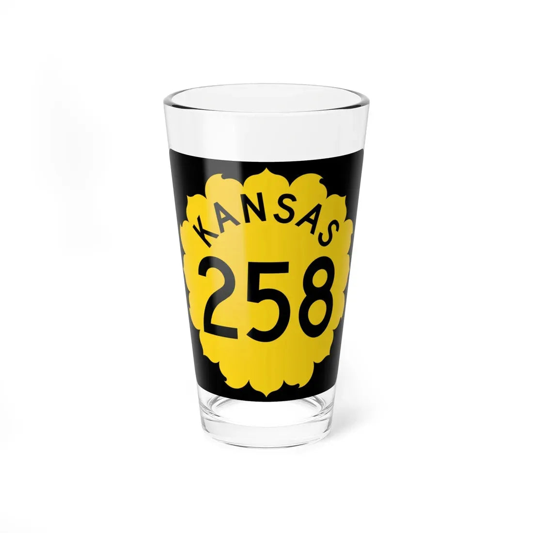 K-258 1962 (Kansas) (Road Sign) Pint Glass 16oz 16oz - Go Mug Yourself